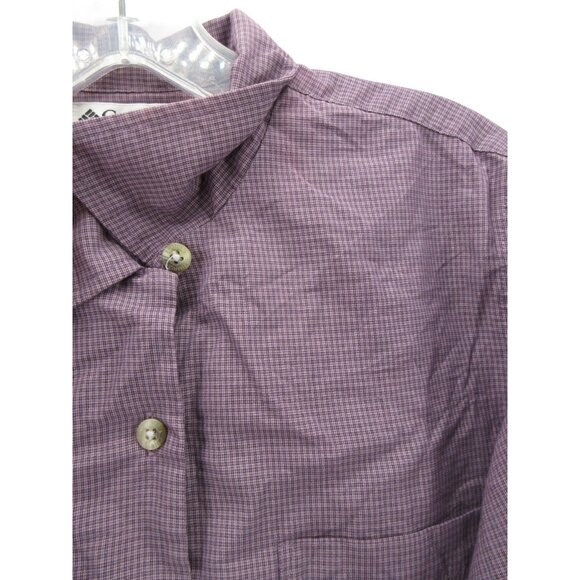 VINTAGE Columbia Top Small GRT Shirt Loop Collar Plaid Hiking Camp - Picture 5 of 12